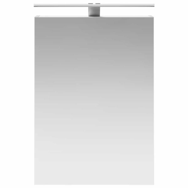 Шкаф с огледало за баня Бяло 50 x 14,5 x 70 см Инженерно дърво