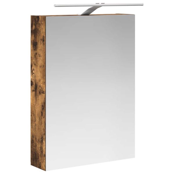 Шкаф с огледало за баня с рафт Димян дъб 50 x 14,5 x 70 см