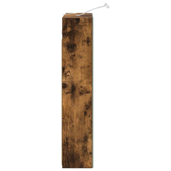 Шкаф с огледало за баня с рафт Димян дъб 50 x 14,5 x 70 см
