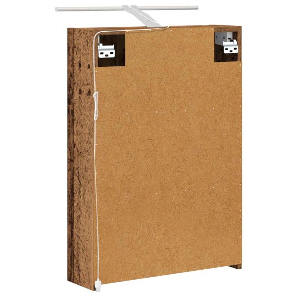 Шкаф с огледало за баня с рафт Старо дърво 50 x 14,5 x 70 см