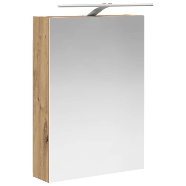 Шкаф с огледало за баня с рафт Дъб Артизан 50 x 14,5 x 70 см