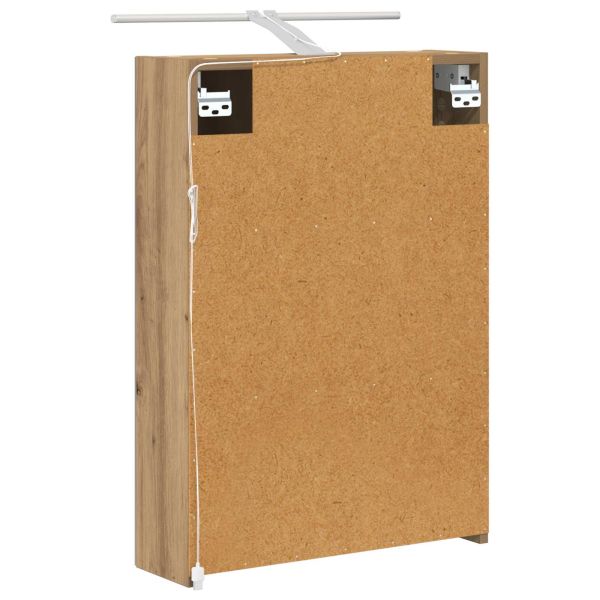 Шкаф с огледало за баня с рафт Дъб Артизан 50 x 14,5 x 70 см
