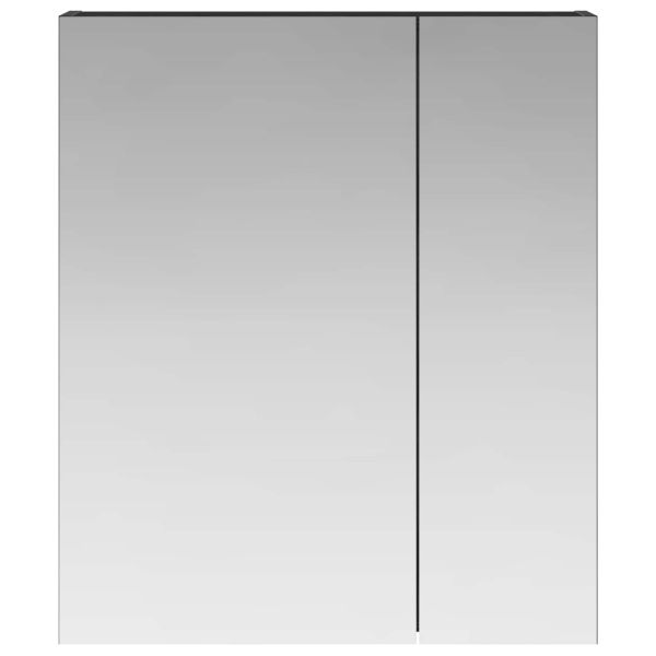 Шкаф с огледало за баня с рафт Черния дъб 60 x 14,5 x 70 см