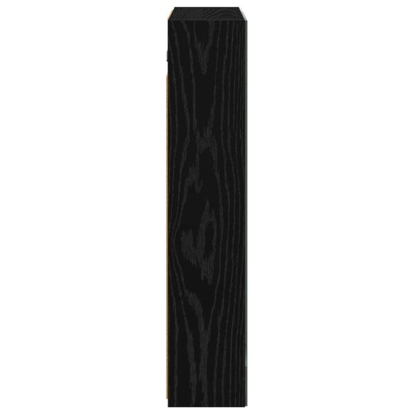 Шкаф с огледало за баня с рафт Черния дъб 60 x 14,5 x 70 см