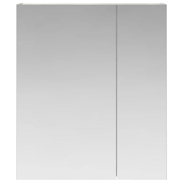 Шкаф с огледало за баня с рафт Циментено сиво 60 x 14,5 x 70 см