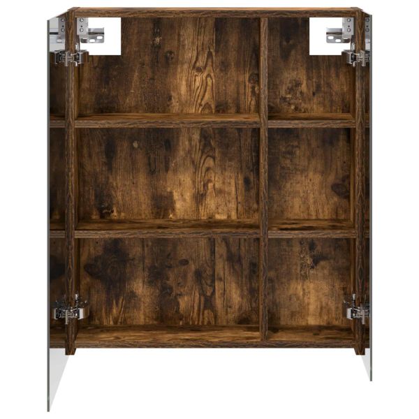 Шкаф с огледало за баня с рафт Димян дъб 60 x 14,5 x 70 см