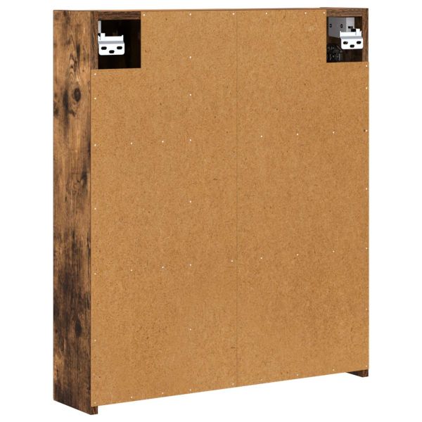 Шкаф с огледало за баня с рафт Димян дъб 60 x 14,5 x 70 см