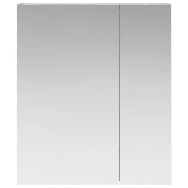 Шкаф с огледало за баня с рафт Сив Сонома 60 x 14,5 x 70 см