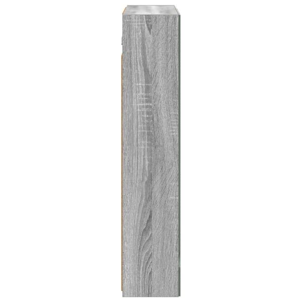 Шкаф с огледало за баня с рафт Сив Сонома 60 x 14,5 x 70 см