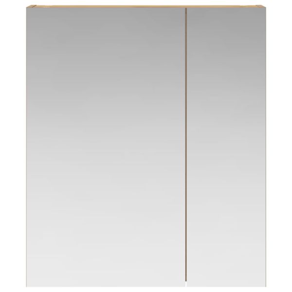 Шкаф с огледало за баня с рафт Дъб Артизан 60 x 14,5 x 70 см