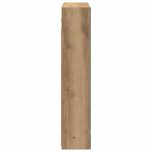 Шкаф с огледало за баня с рафт Дъб Артизан 60 x 14,5 x 70 см