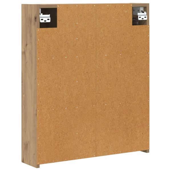 Шкаф с огледало за баня с рафт Дъб Артизан 60 x 14,5 x 70 см