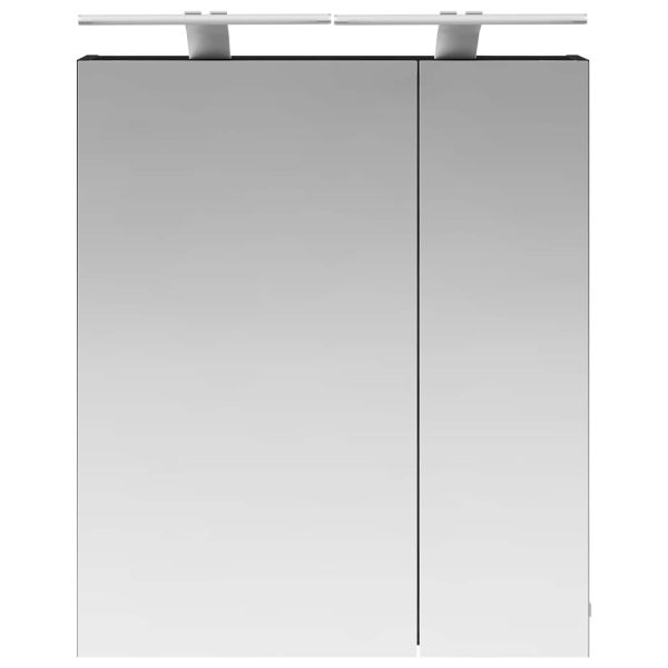 Шкаф с огледало за баня с рафт Черния дъб 60 x 14,5 x 70 см