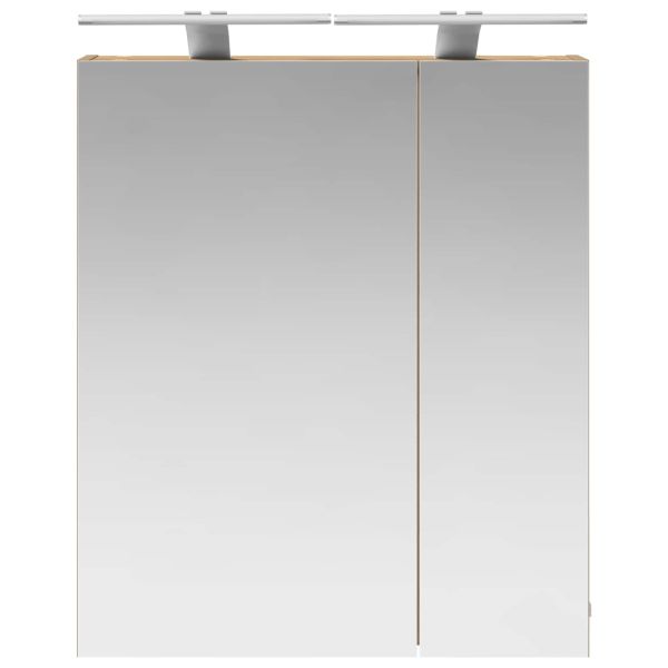 Шкаф с огледало за баня с рафт Дъб Артизан 60 x 14,5 x 70 см