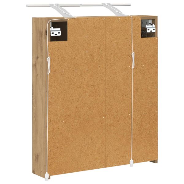 Шкаф с огледало за баня с рафт Дъб Артизан 60 x 14,5 x 70 см