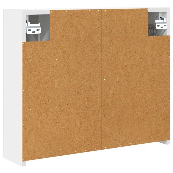 Шкаф с огледало за баня Бяло 60 x 14,5 x 50 см Инженерно дърво