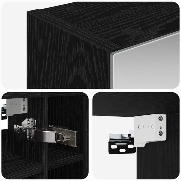 Шкаф с огледало за баня Черния дъб 60 x 14,5 x 50 см