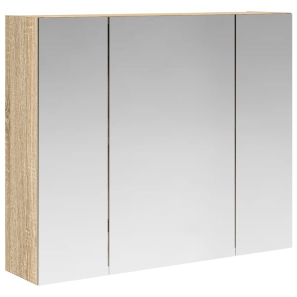 Шкаф с огледало за баня Сонома дъб 60 x 14,5 x 50 см