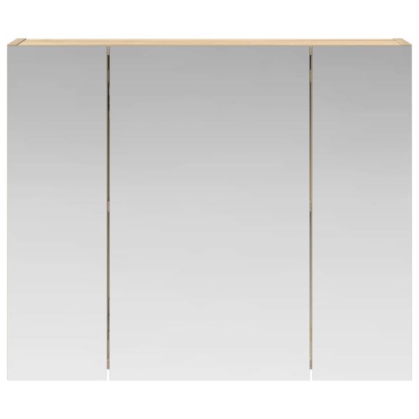 Шкаф с огледало за баня Сонома дъб 60 x 14,5 x 50 см