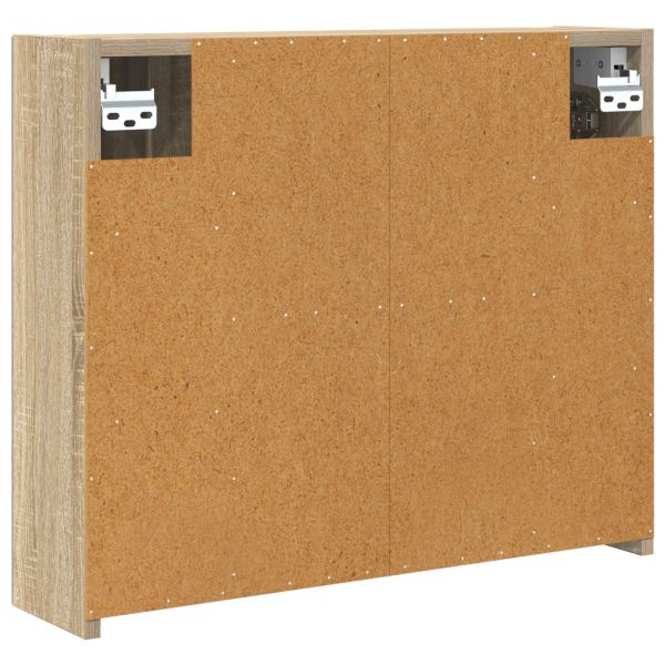 Шкаф с огледало за баня Сонома дъб 60 x 14,5 x 50 см