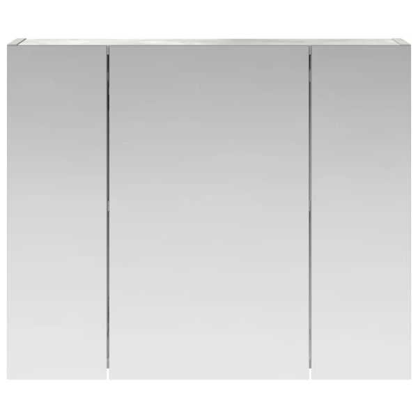 Шкаф с огледало за баня Циментено сиво 60 x 14,5 x 50 см