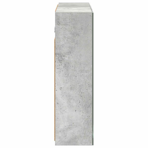 Шкаф с огледало за баня Циментено сиво 60 x 14,5 x 50 см