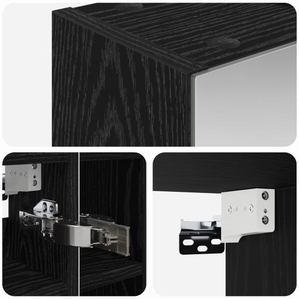 Шкаф с огледало за баня Черния дъб 60 x 14,5 x 50 см