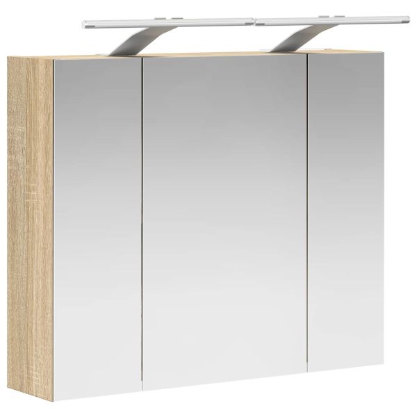 Шкаф с огледало за баня Сонома дъб 60 x 14,5 x 50 см