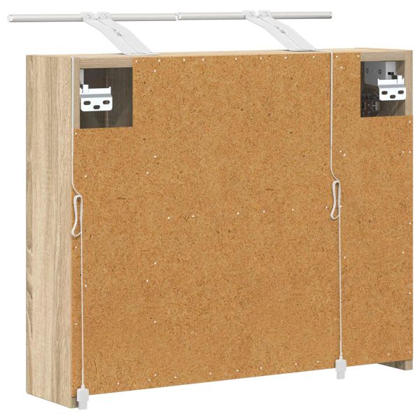 Шкаф с огледало за баня Сонома дъб 60 x 14,5 x 50 см