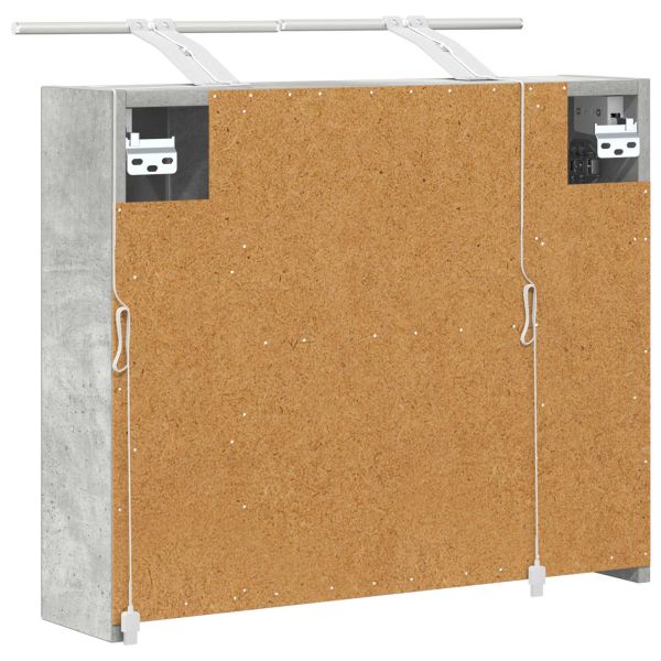 Шкаф с огледало за баня Циментено сиво 60 x 14,5 x 50 см
