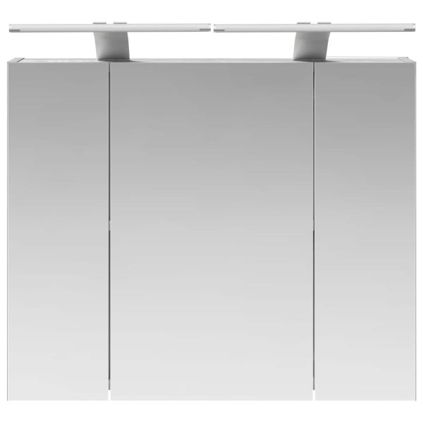 Шкаф с огледало за баня Сив Сонома 60 x 14,5 x 50 см