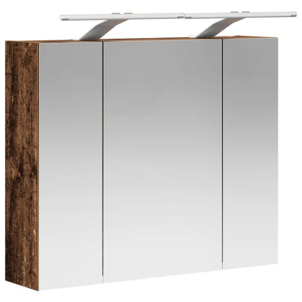 Шкаф с огледало за баня Старо дърво 60 x 14,5 x 50 см