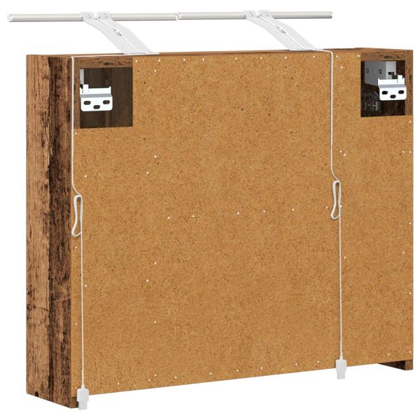 Шкаф с огледало за баня Старо дърво 60 x 14,5 x 50 см