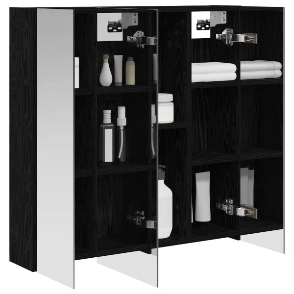 Шкаф с огледало за баня Черния дъб 70 x 14,5 x 70 см