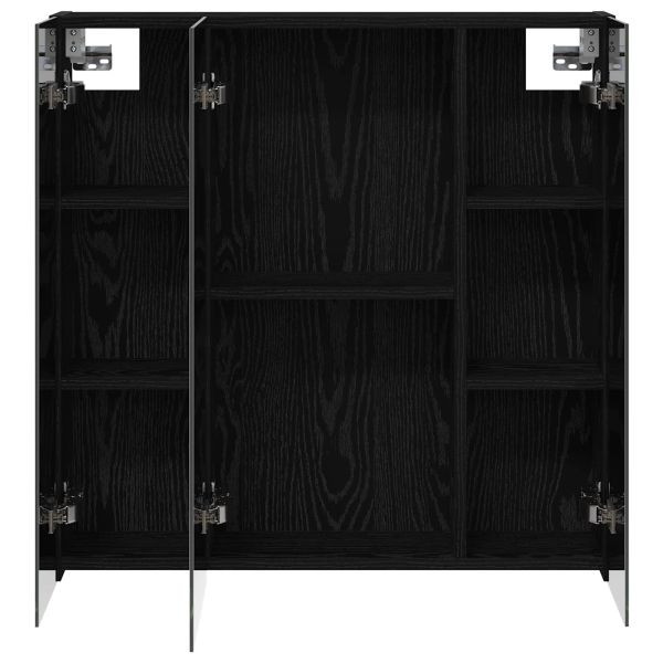 Шкаф с огледало за баня Черния дъб 70 x 14,5 x 70 см