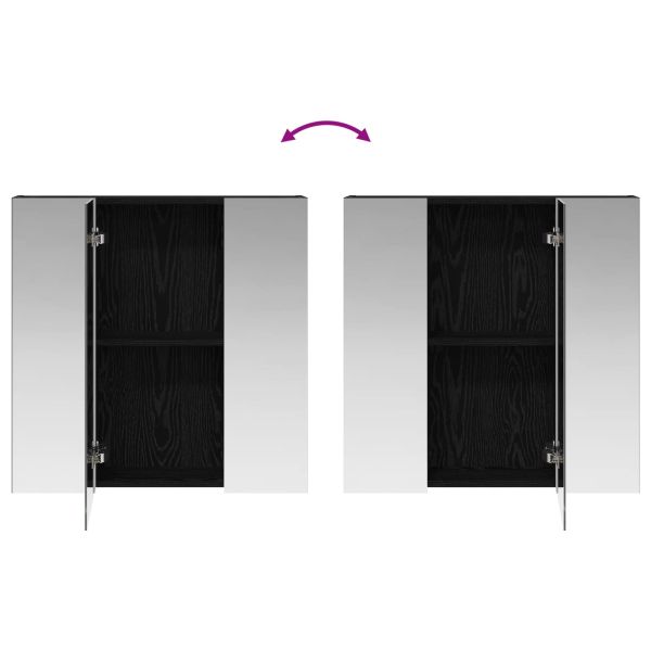 Шкаф с огледало за баня Черния дъб 70 x 14,5 x 70 см