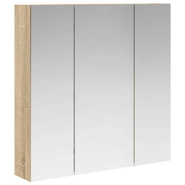 Шкаф с огледало за баня Сонома дъб 70 x 14,5 x 70 см