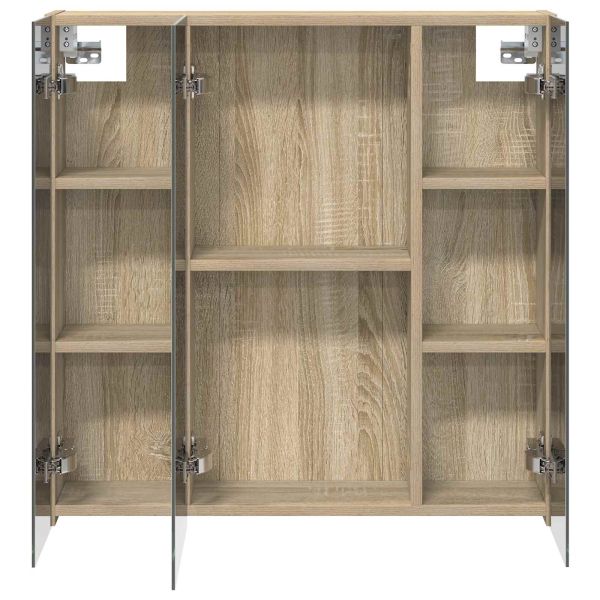 Шкаф с огледало за баня Сонома дъб 70 x 14,5 x 70 см