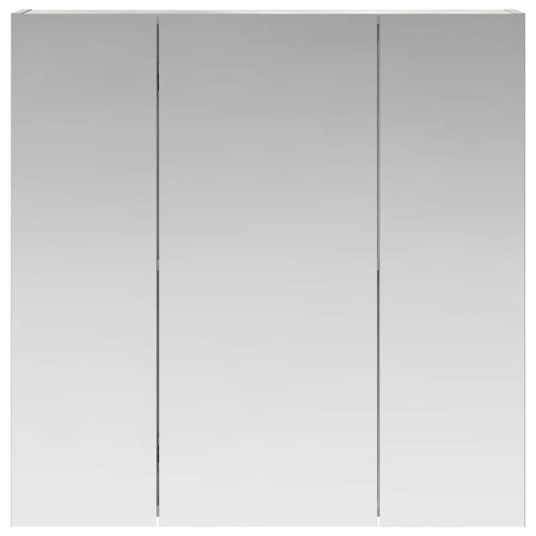 Шкаф с огледало за баня Циментено сиво 70 x 14,5 x 70 см