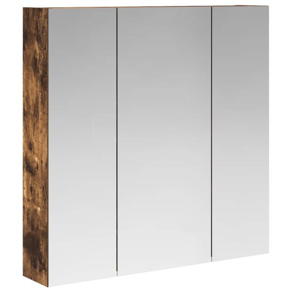 Шкаф с огледало за баня Димян дъб 70 x 14,5 x 70 см