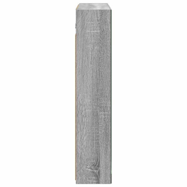 Шкаф с огледало за баня Сив Сонома 70 x 14,5 x 70 см