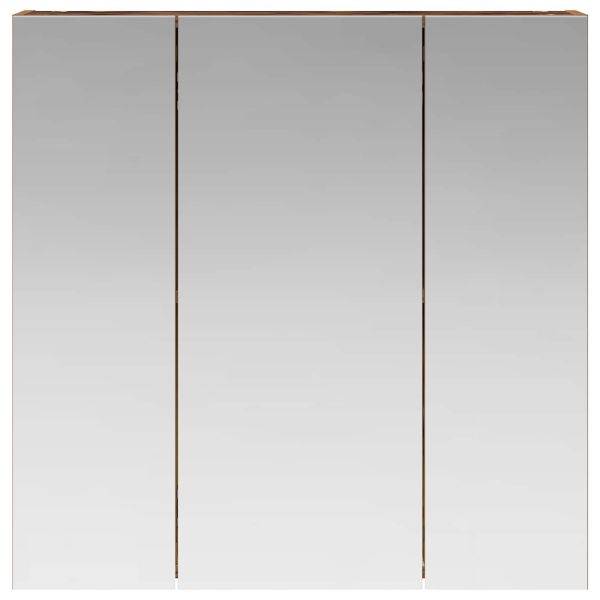 Шкаф с огледало за баня Старо дърво 70 x 14,5 x 70 см