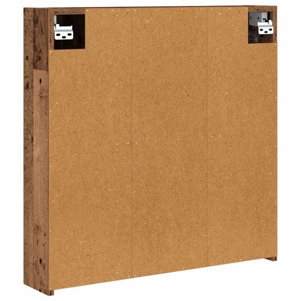 Шкаф с огледало за баня Старо дърво 70 x 14,5 x 70 см