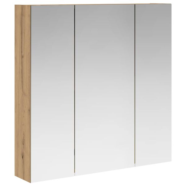 Шкаф с огледало за баня Дъб Артизан 70 x 14,5 x 70 см
