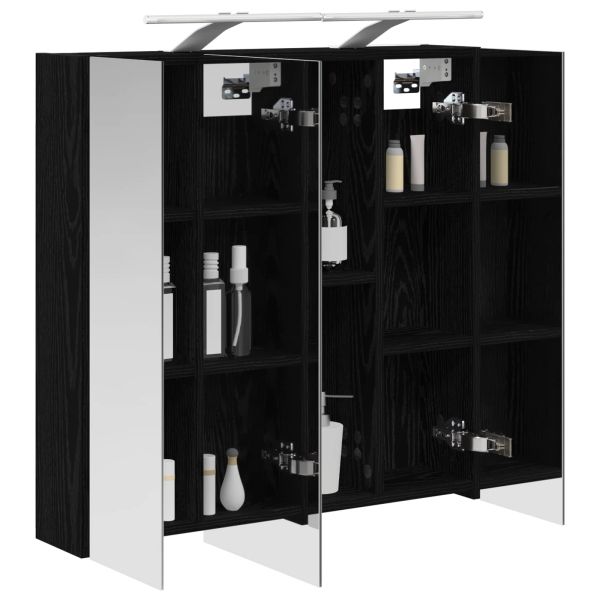 Шкаф с огледало за баня Черния дъб 70 x 14,5 x 70 см