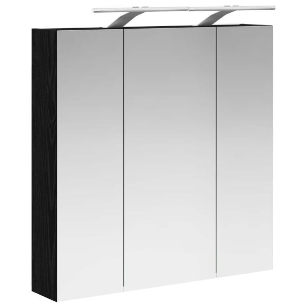 Шкаф с огледало за баня Черния дъб 70 x 14,5 x 70 см