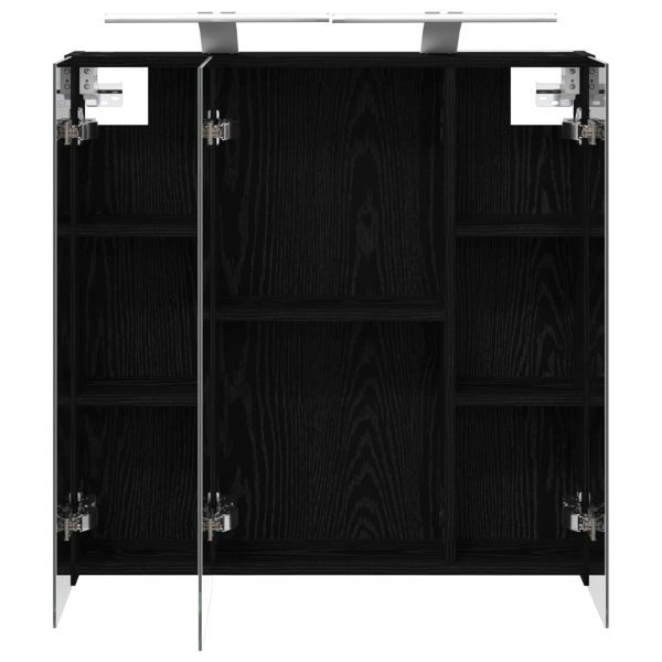 Шкаф с огледало за баня Черния дъб 70 x 14,5 x 70 см