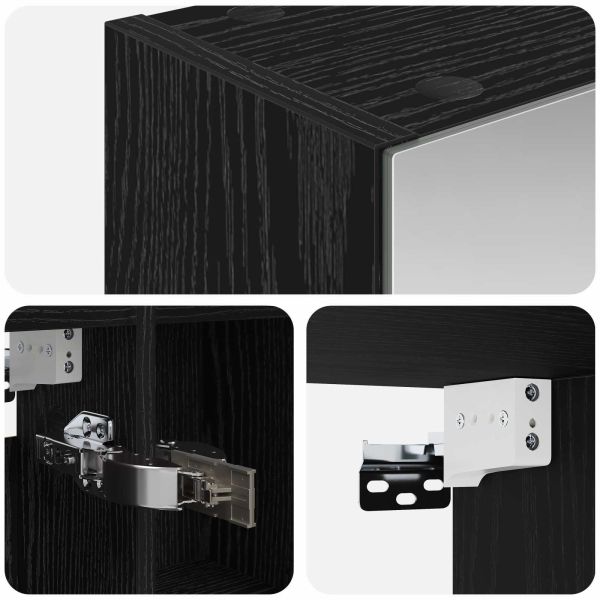 Шкаф с огледало за баня Черния дъб 70 x 14,5 x 70 см
