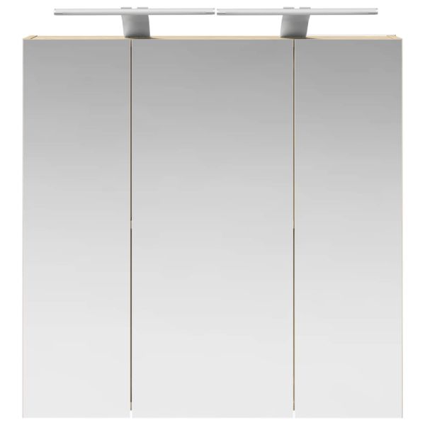 Шкаф с огледало за баня Сонома дъб 70 x 14,5 x 70 см