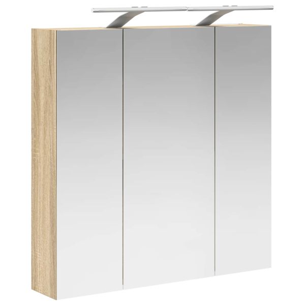 Шкаф с огледало за баня Сонома дъб 70 x 14,5 x 70 см